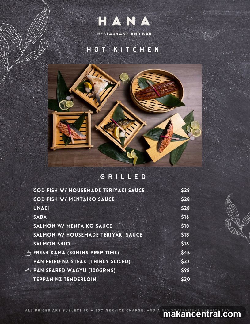 HANA RESTAURANT AND BAR HOT KITCHEN GRILLED