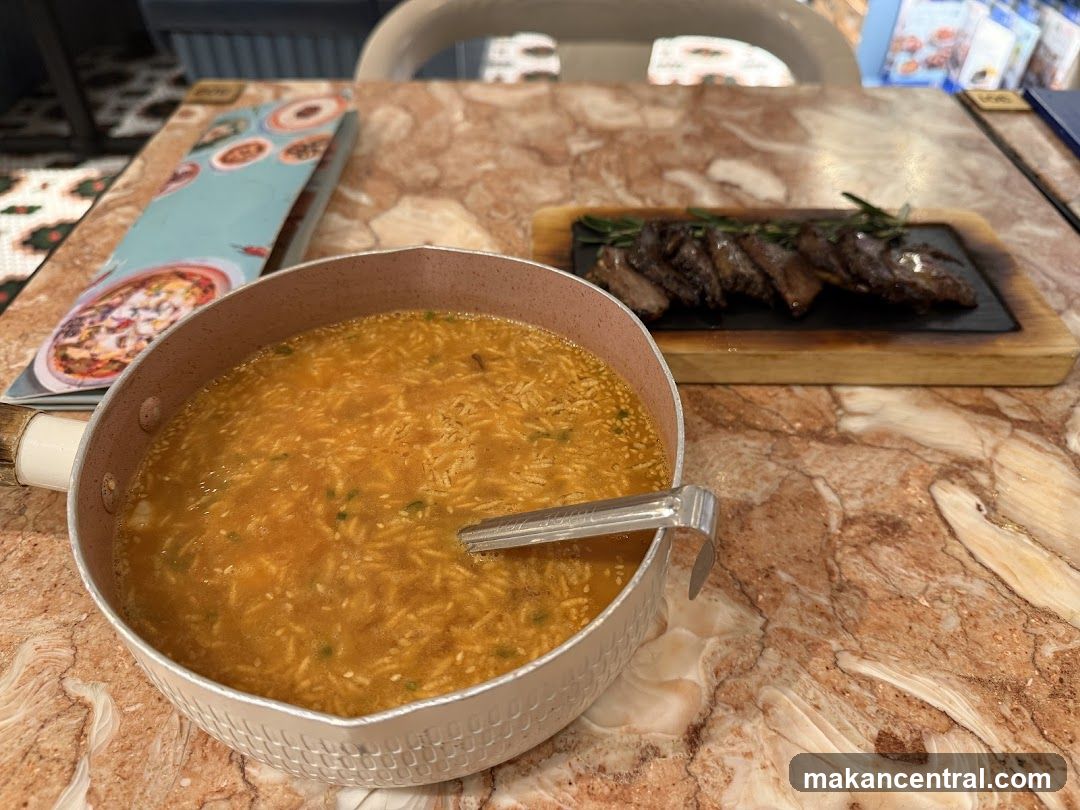 Soup and Sliced Steak