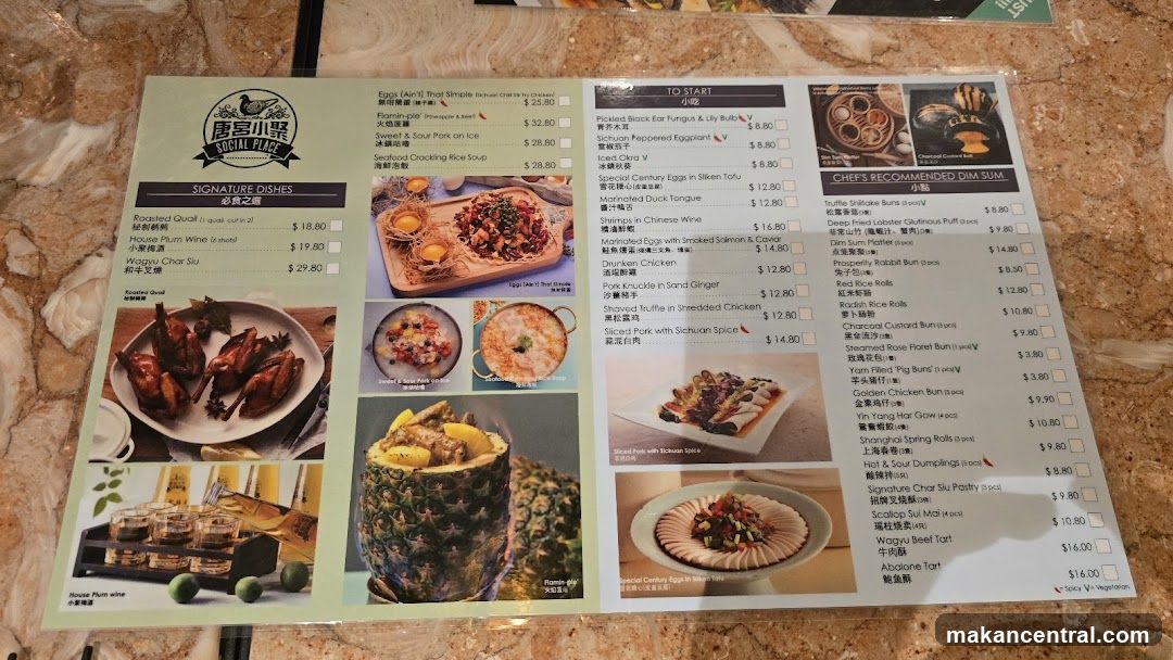 SOCIAL PLACE Menu