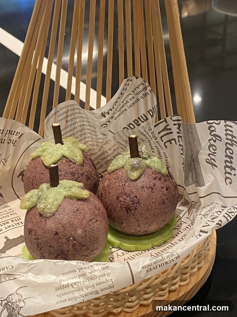 Eggplant-shaped pastries
