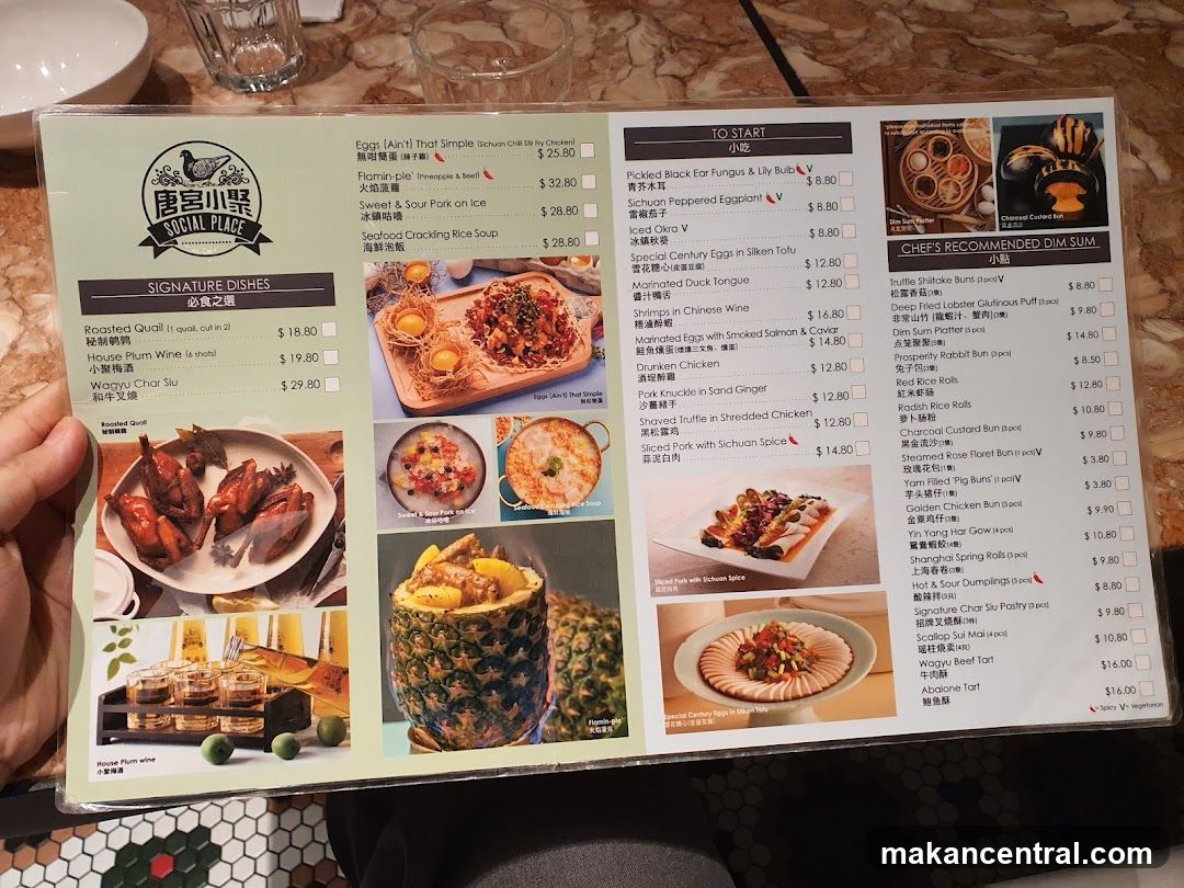 Social Place Menu