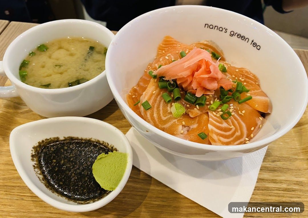Salmon Donburi with Miso Soup
