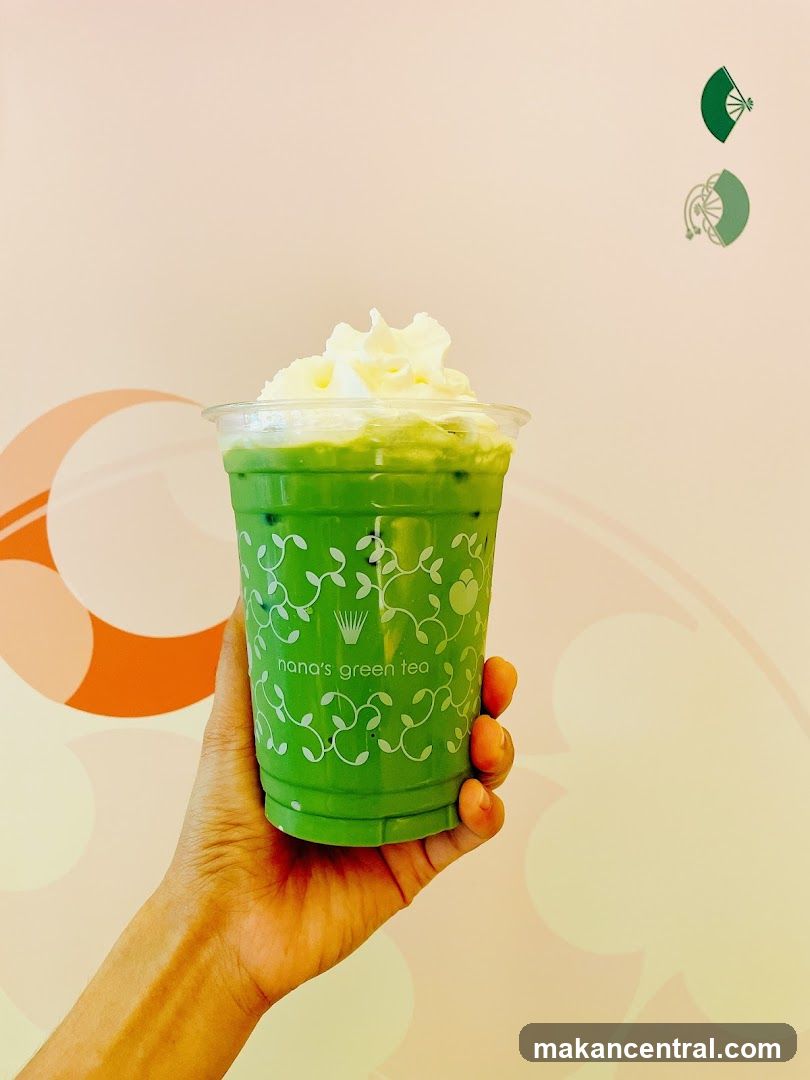 Matcha Drink with Whipped Cream