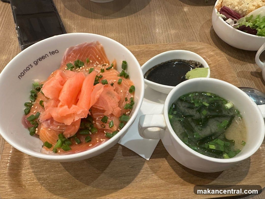 Salmon Donburi with Miso Soup