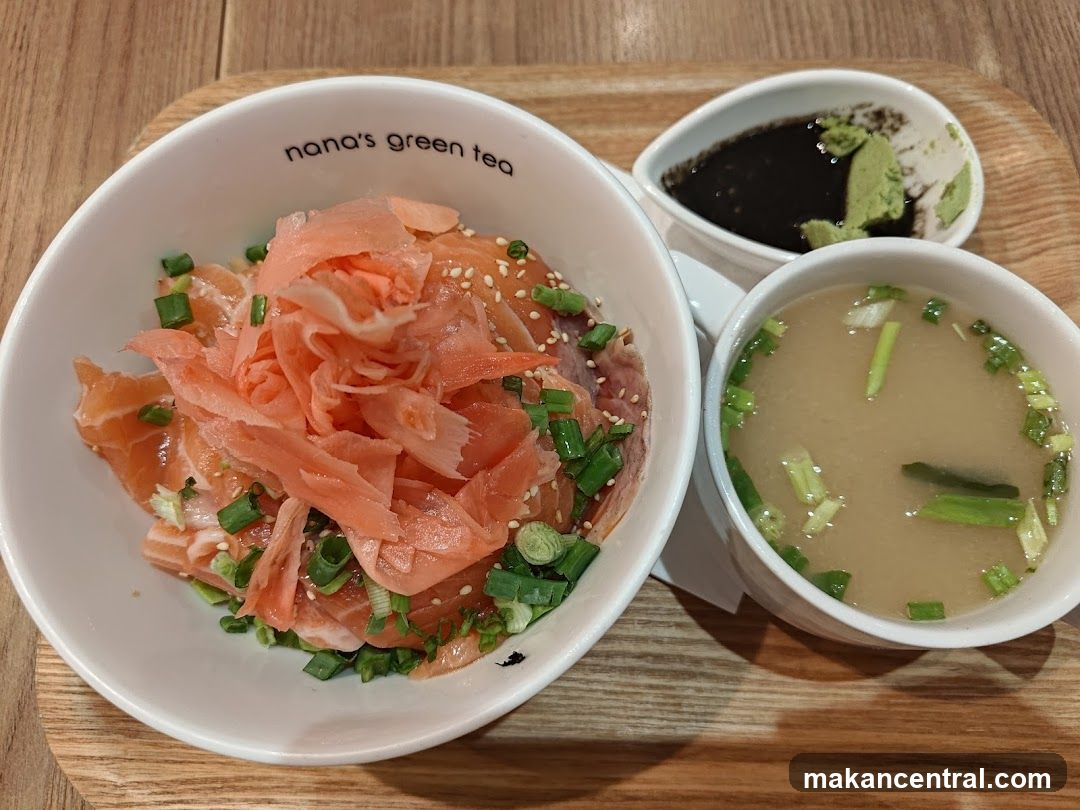 Salmon Donburi with Miso Soup