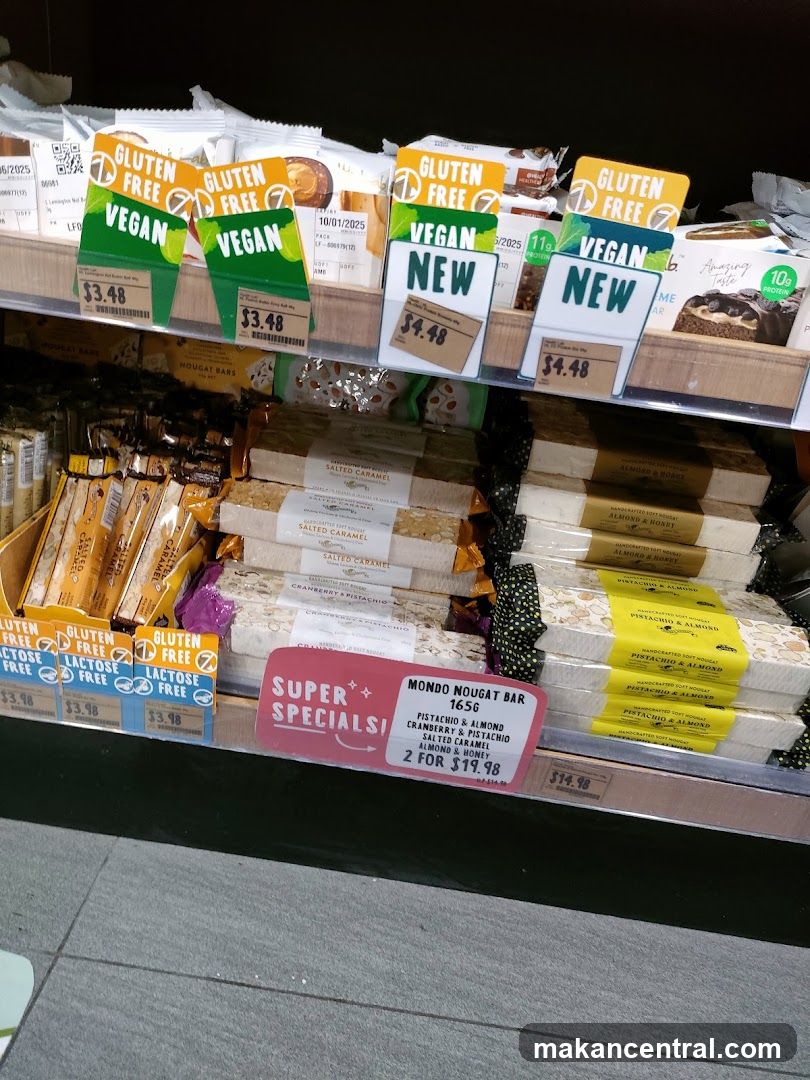 Candy and snack bars on display