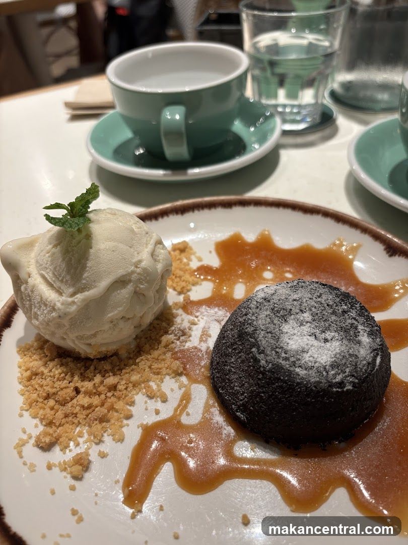 Dessert with Ice Cream and Chocolate Lava Cake