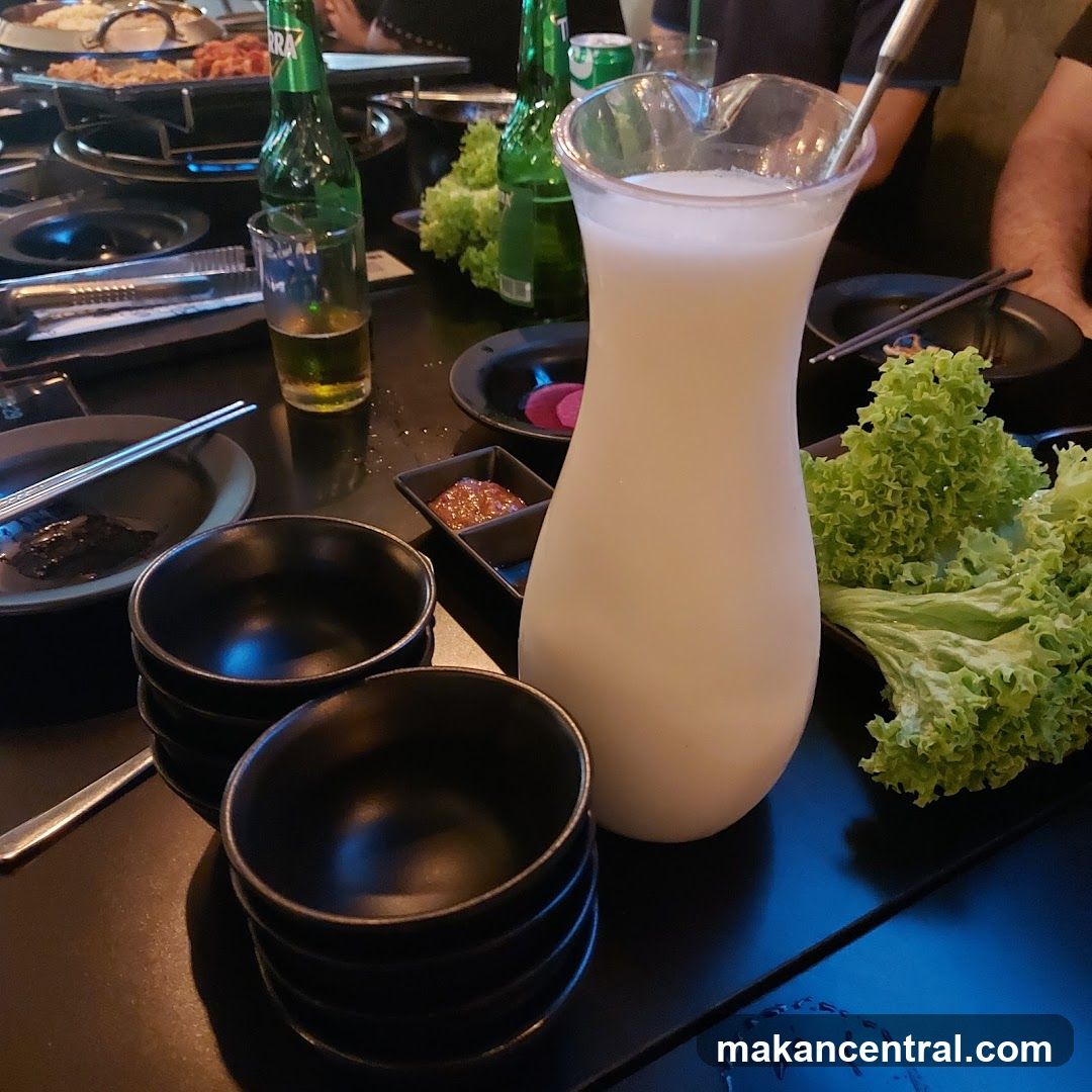 Table Setting with Drink and Lettuce