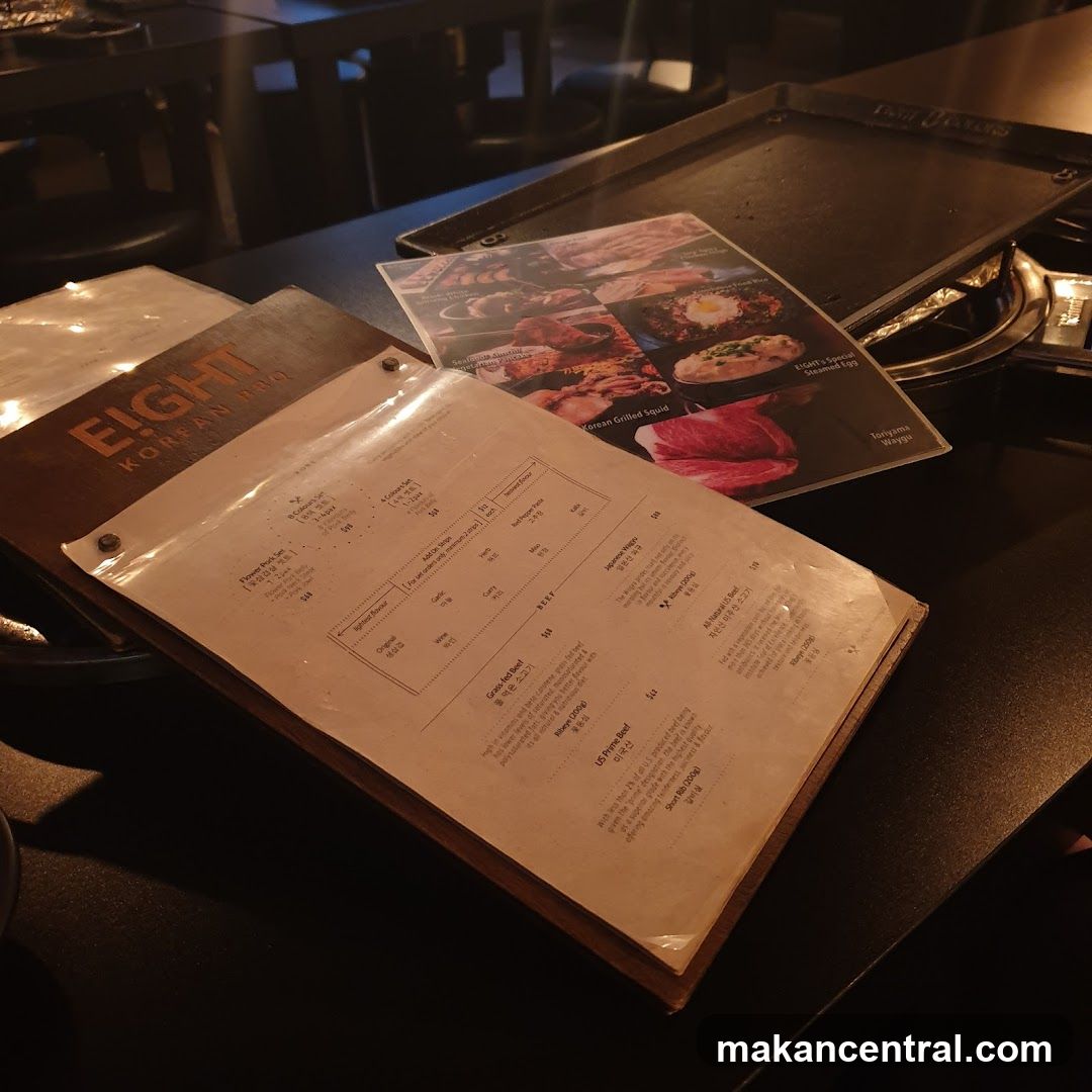EIGHT Korean BBQ Menu
