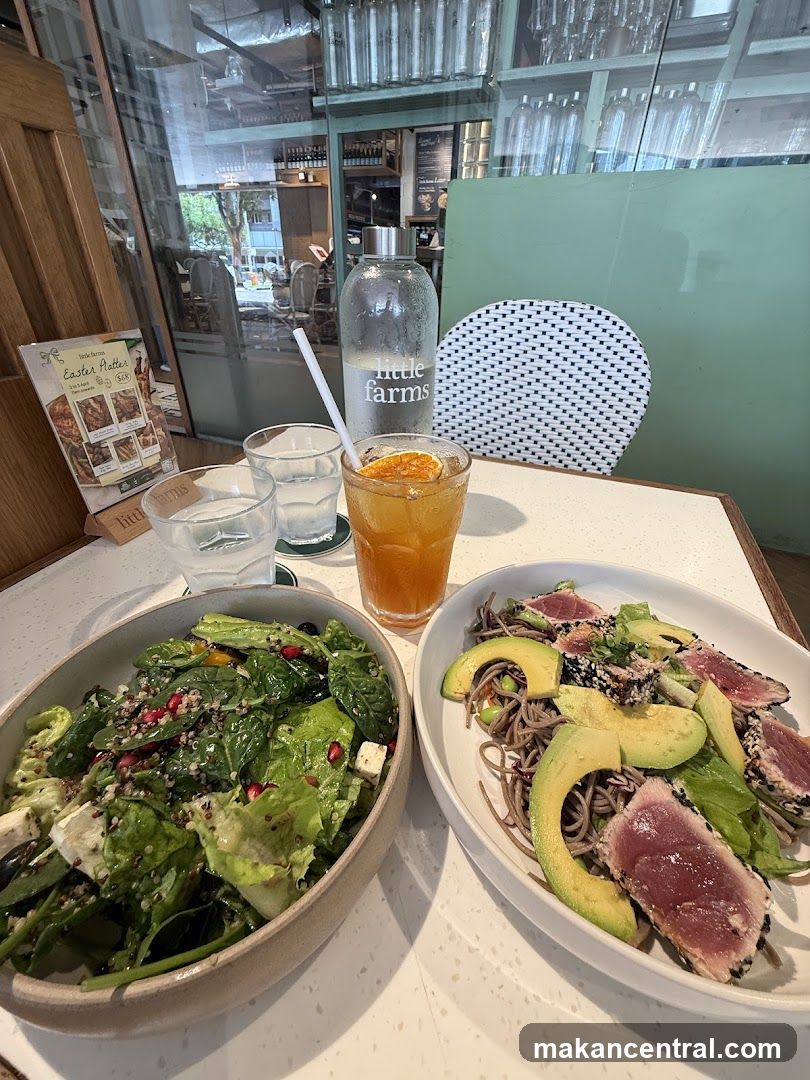 Table with food and drinks