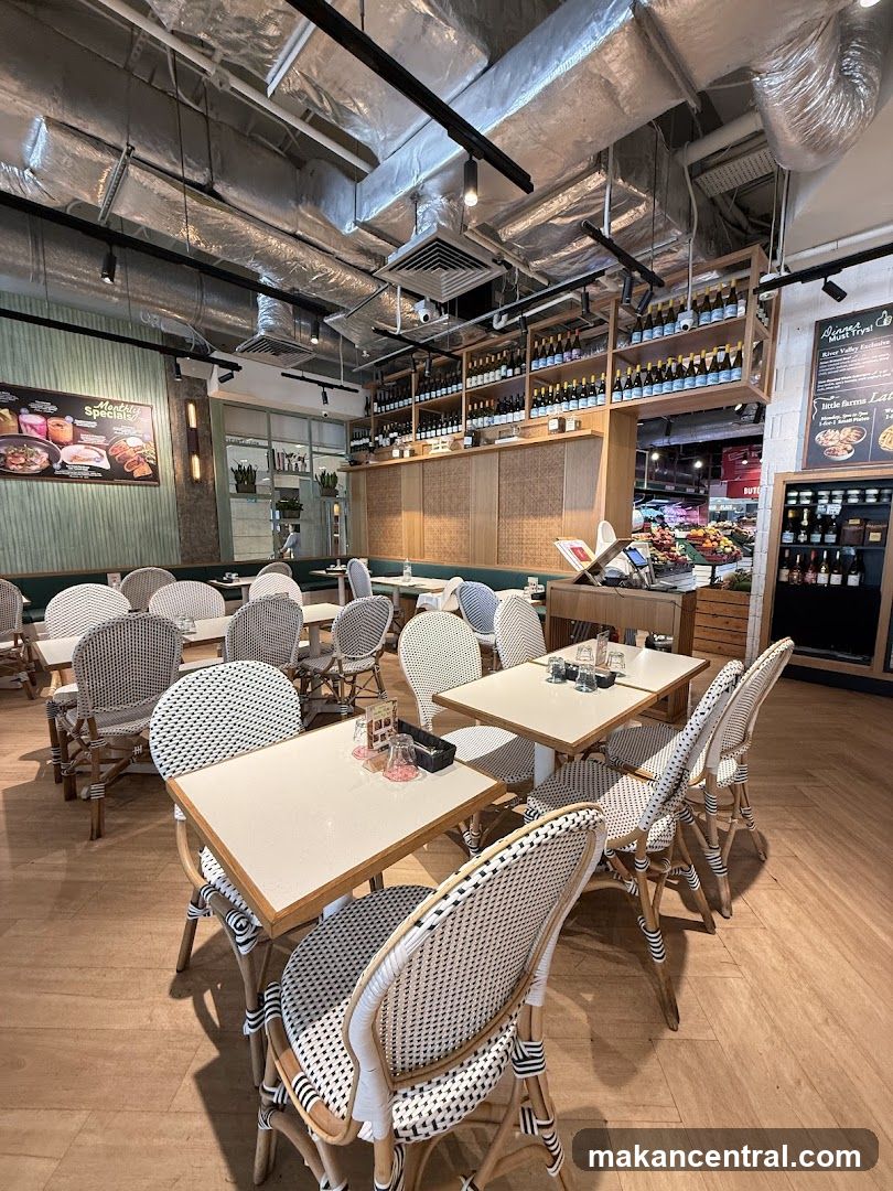 Restaurant Interior with Seating and Shelving