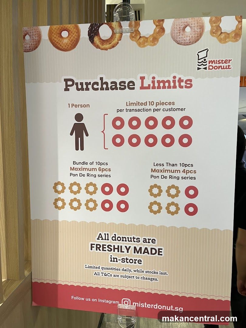 Mister Donut Purchase Limits Sign