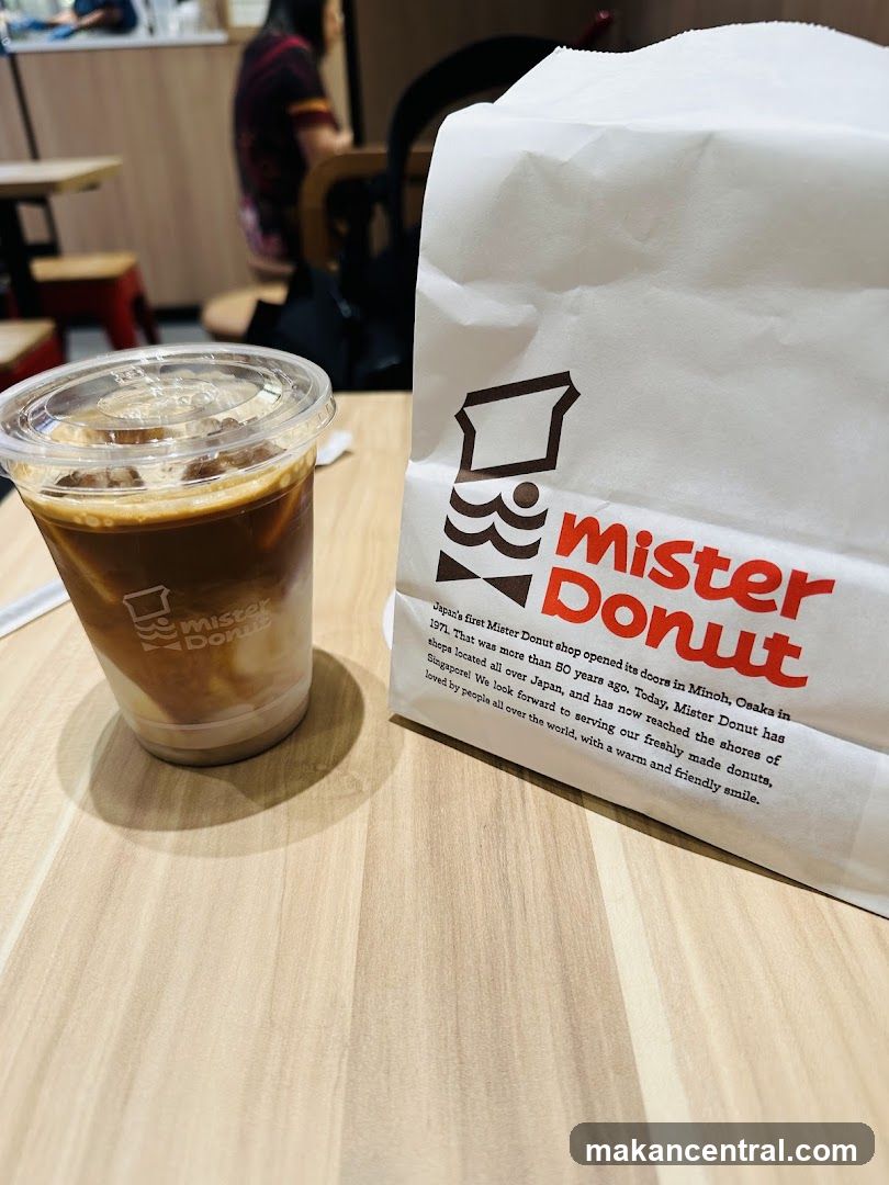Iced Coffee and Mister Donut Bag