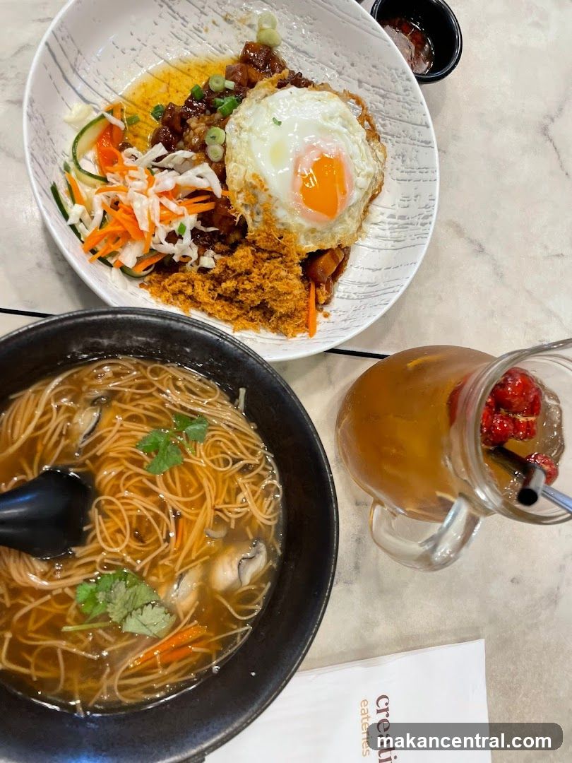 Noodle Soup and Rice Dish