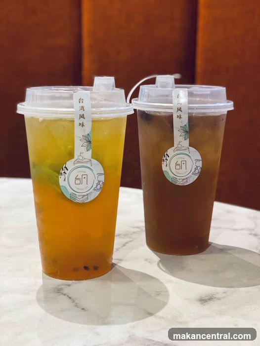 Two bubble tea drinks