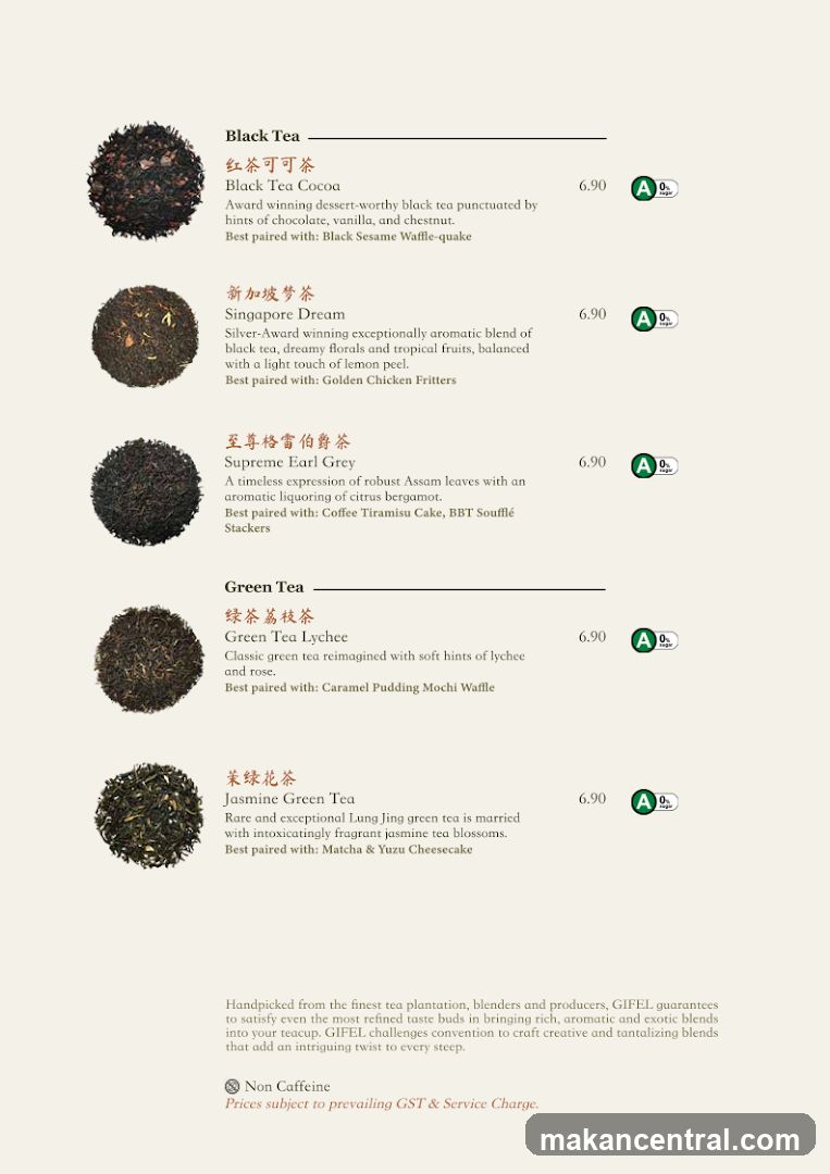 Tea Menu