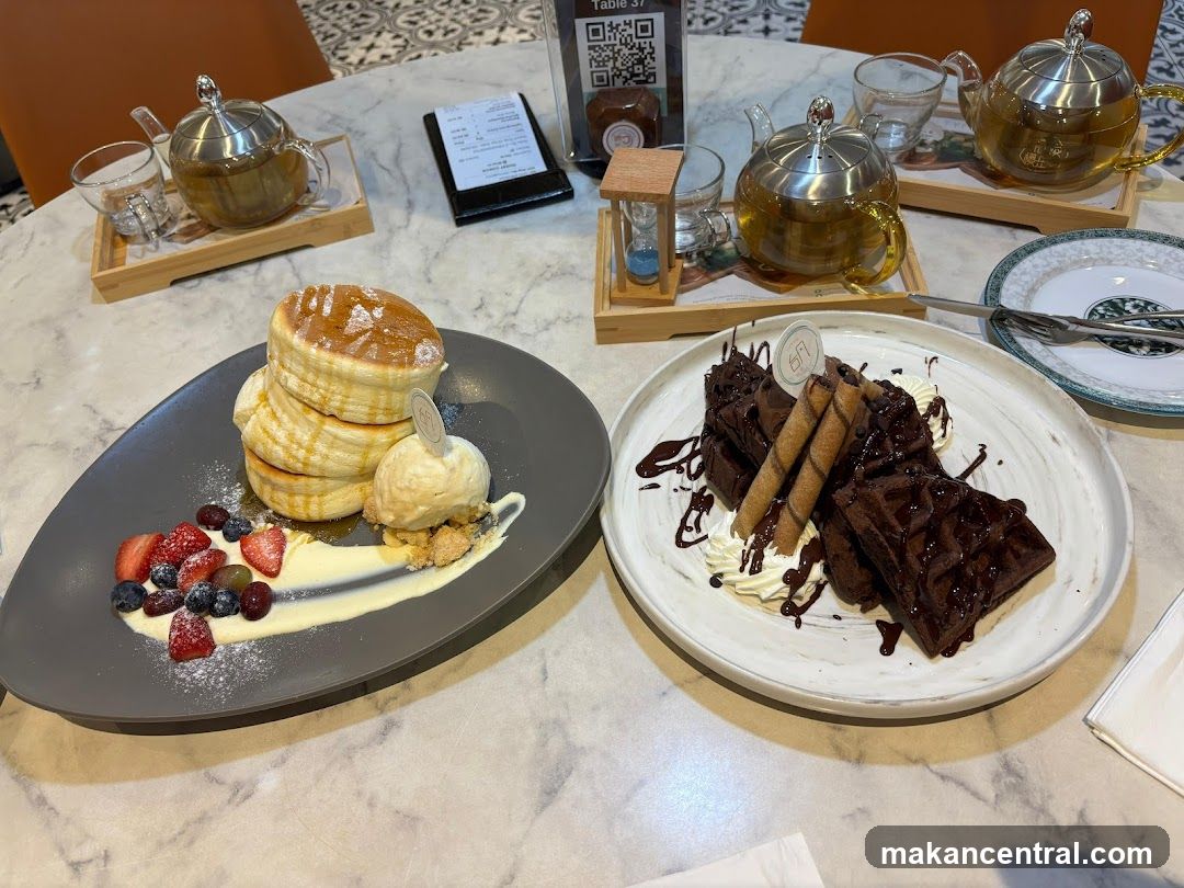 Dessert Platter with Pancakes and Waffles
