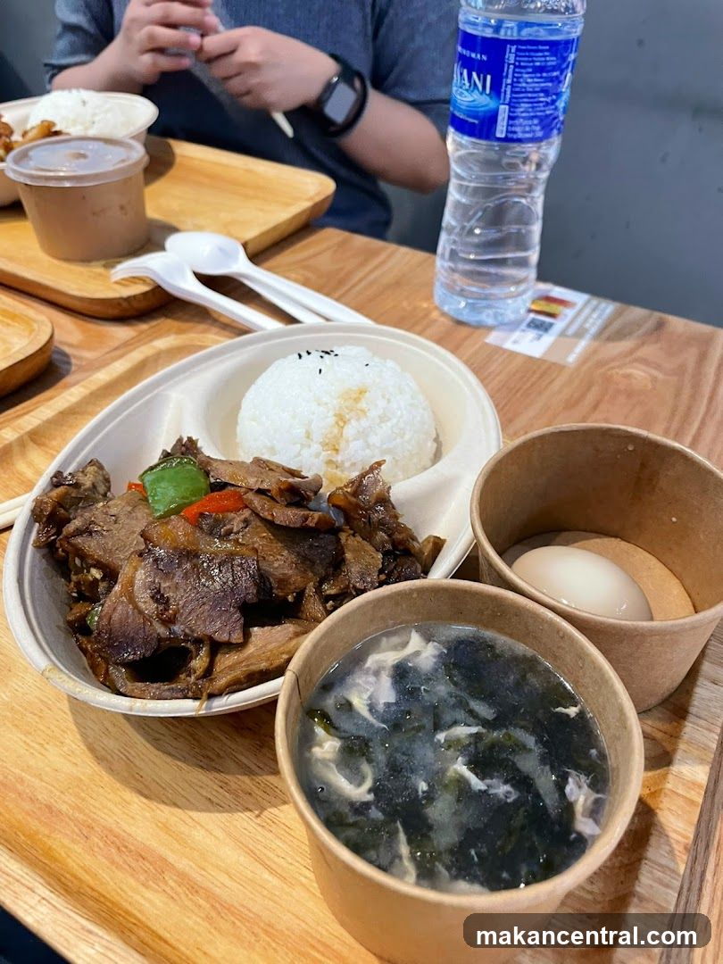 Meal with Rice and Soup