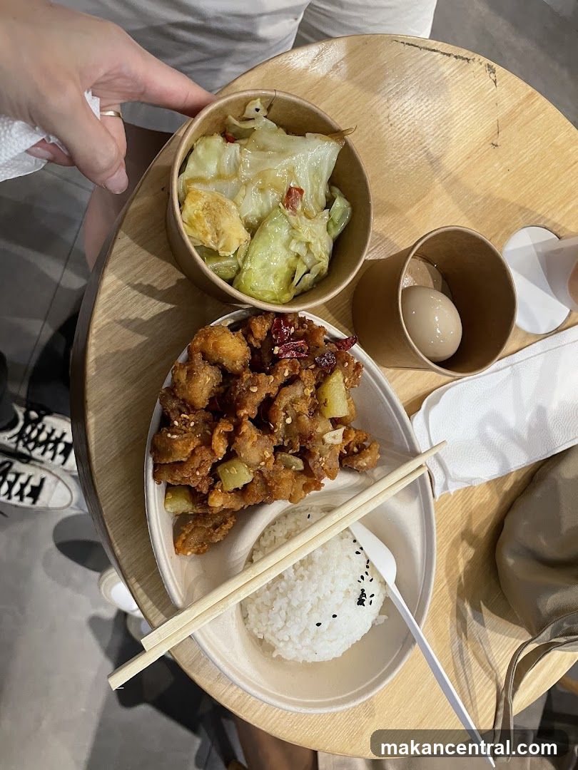 Fried Chicken and Rice Meal