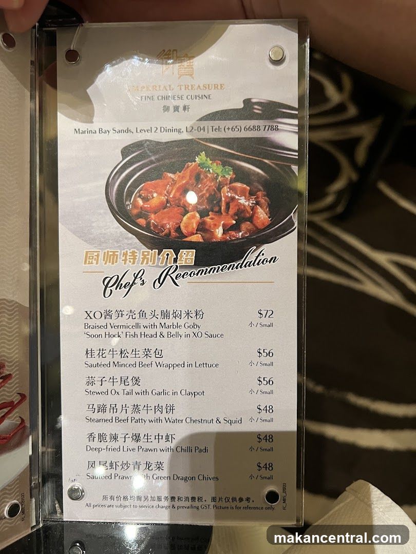 Imperial Treasure Chef's Recommendation