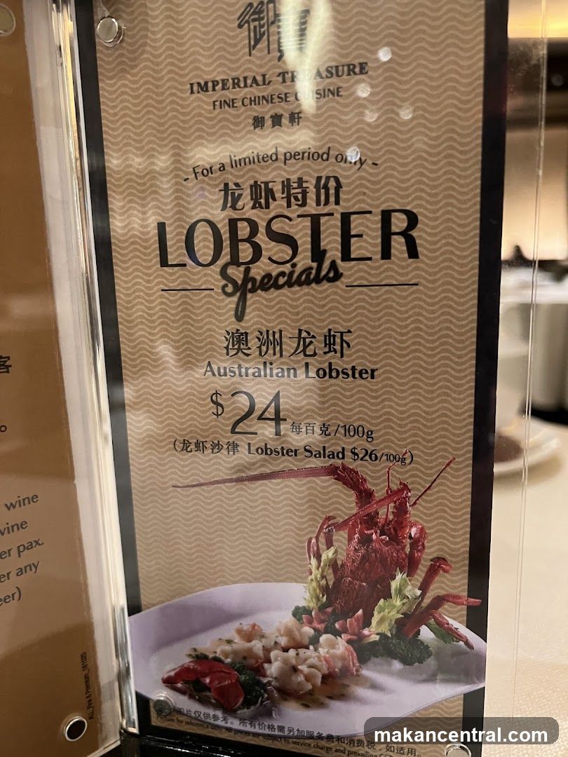Imperial Treasure Lobster Specials