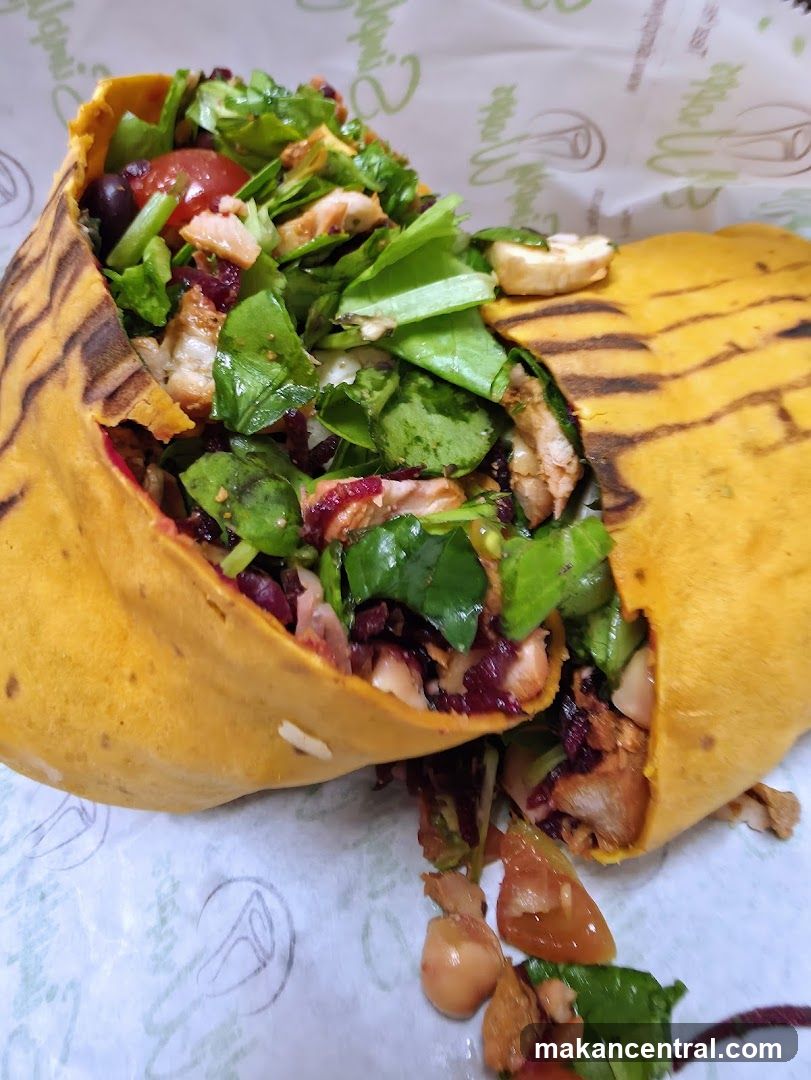 Salmon wrap with salad