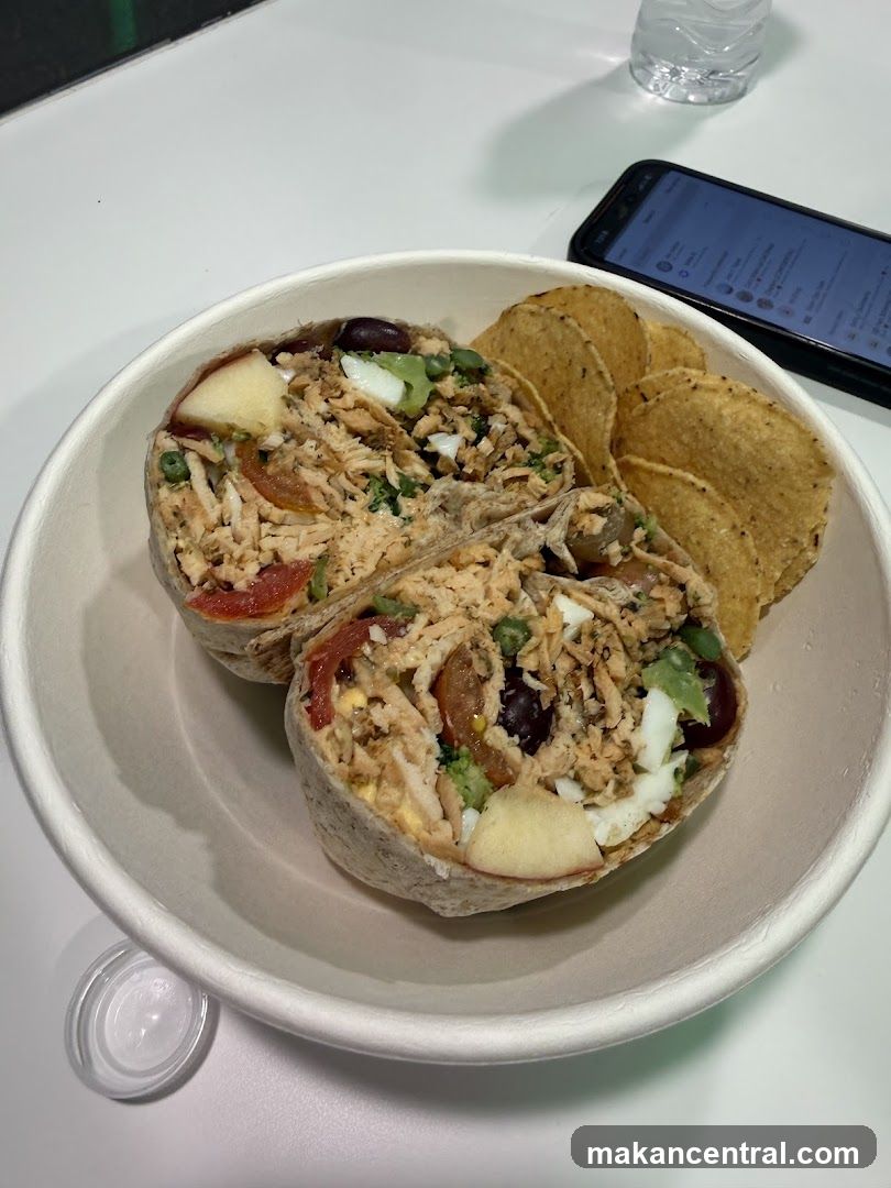Salmon wrap with chips