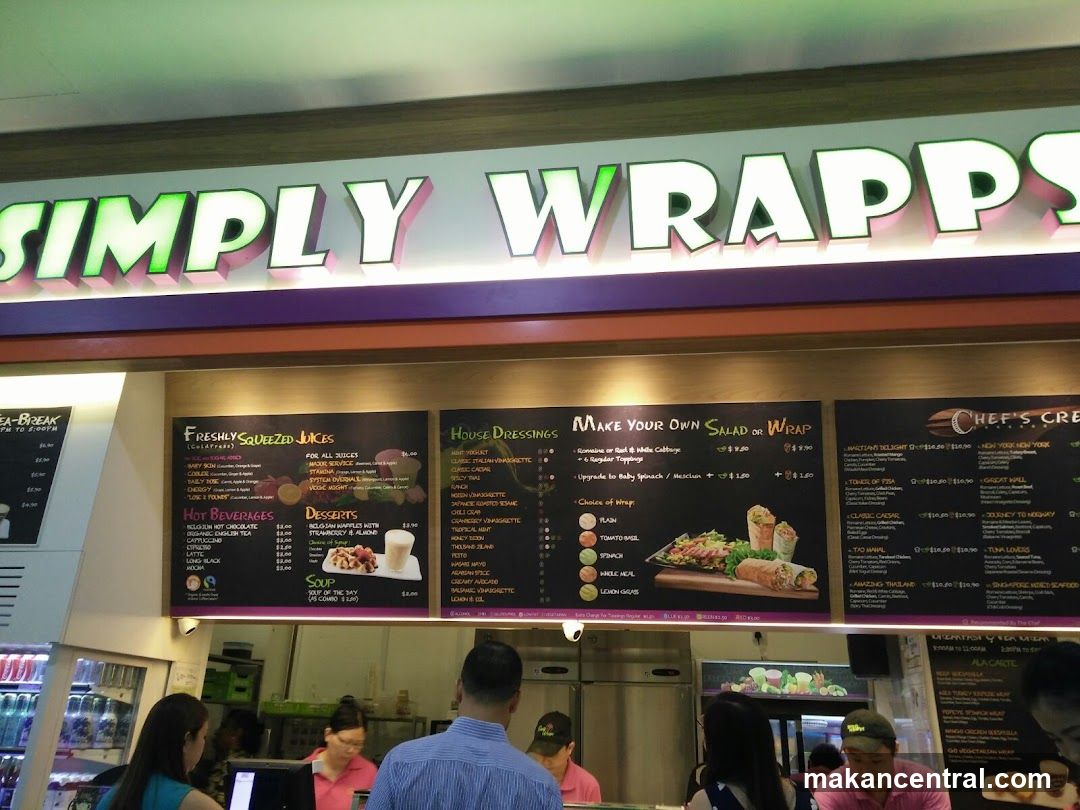 Simply Wrapps Menu
