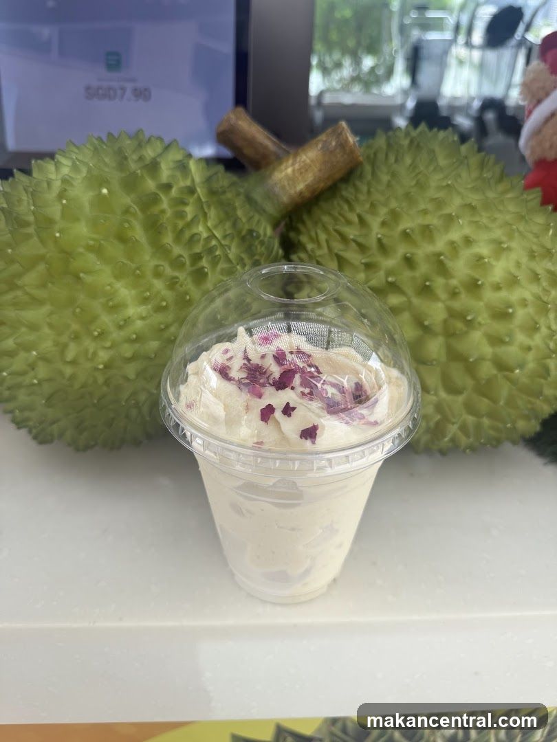Durian Smoothie with Rose Petals