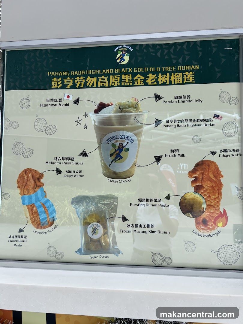 Super Sister Durian Menu