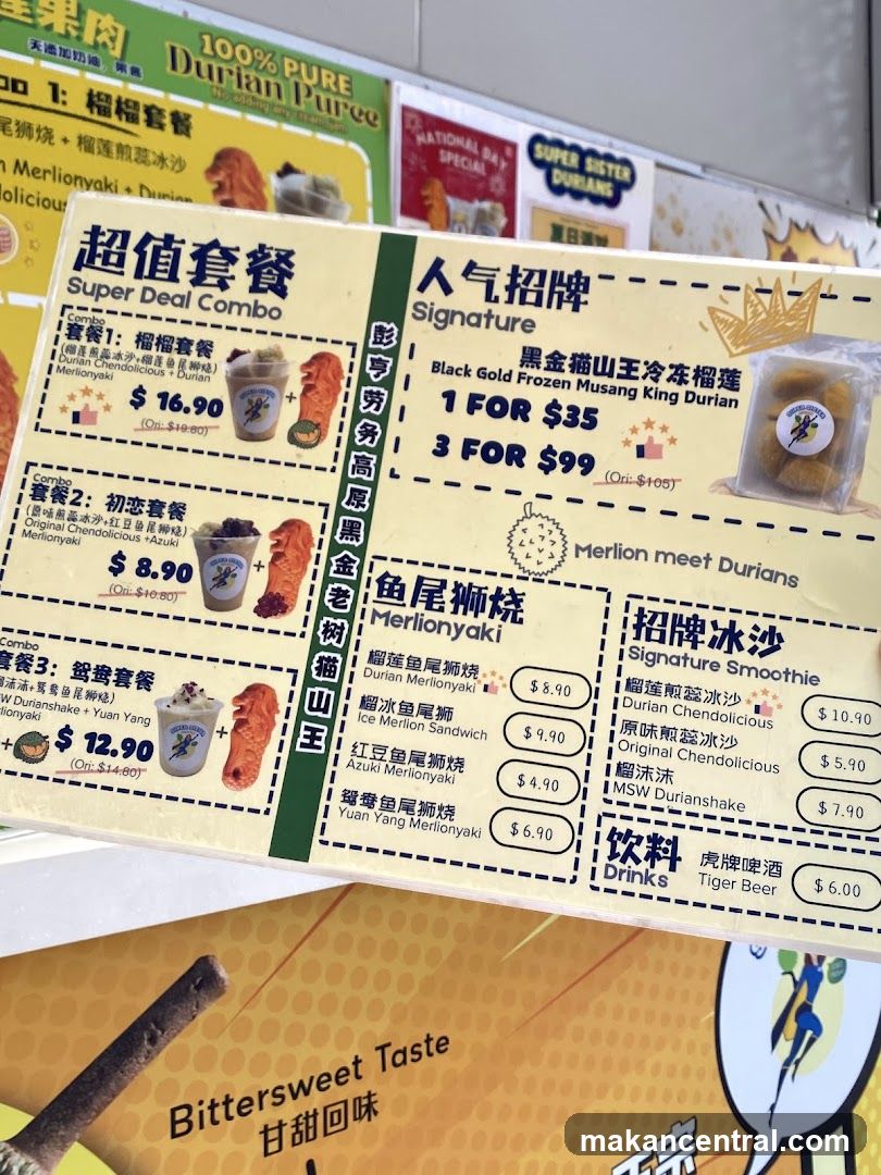 Durian Menu