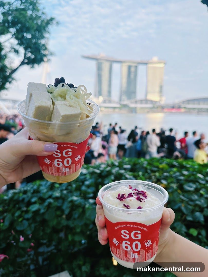 Desserts with Marina Bay Sands in the background