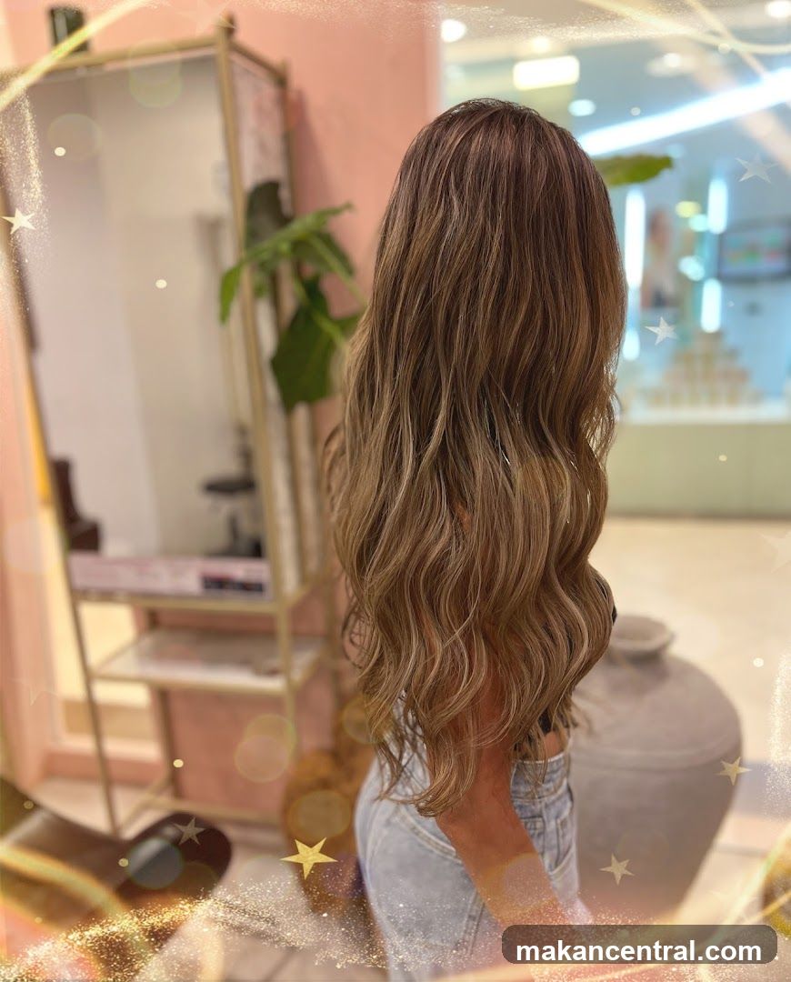 Woman with long, wavy blonde hair