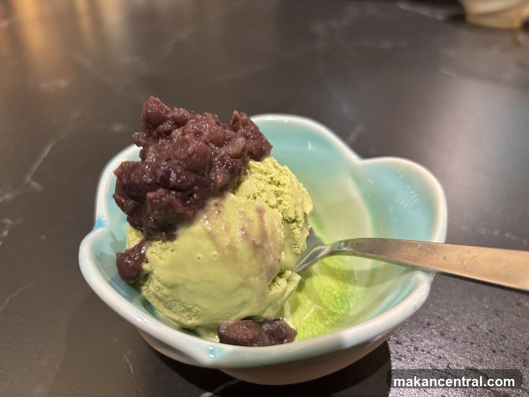 Matcha Ice Cream with Red Bean