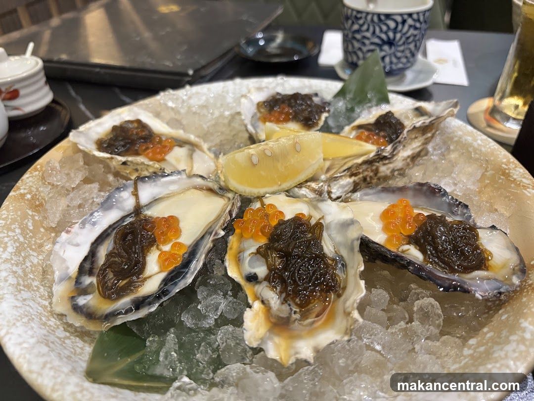 Oysters with Roe and Garnish