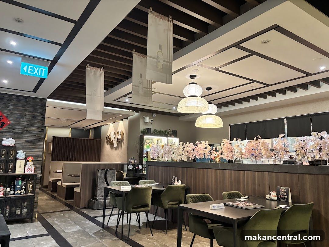 Restaurant Interior with Cherry Blossoms