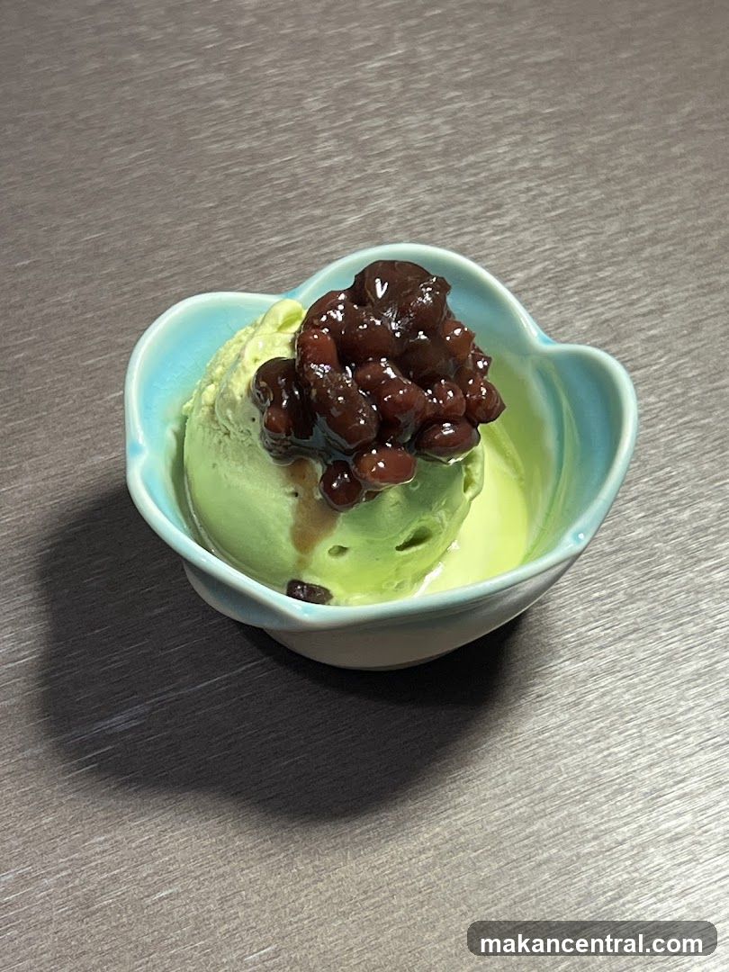 Matcha Ice Cream with Red Beans