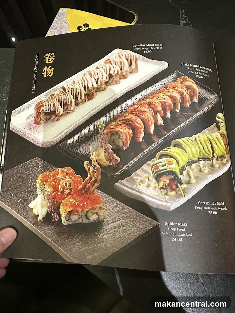 Sushi Menu