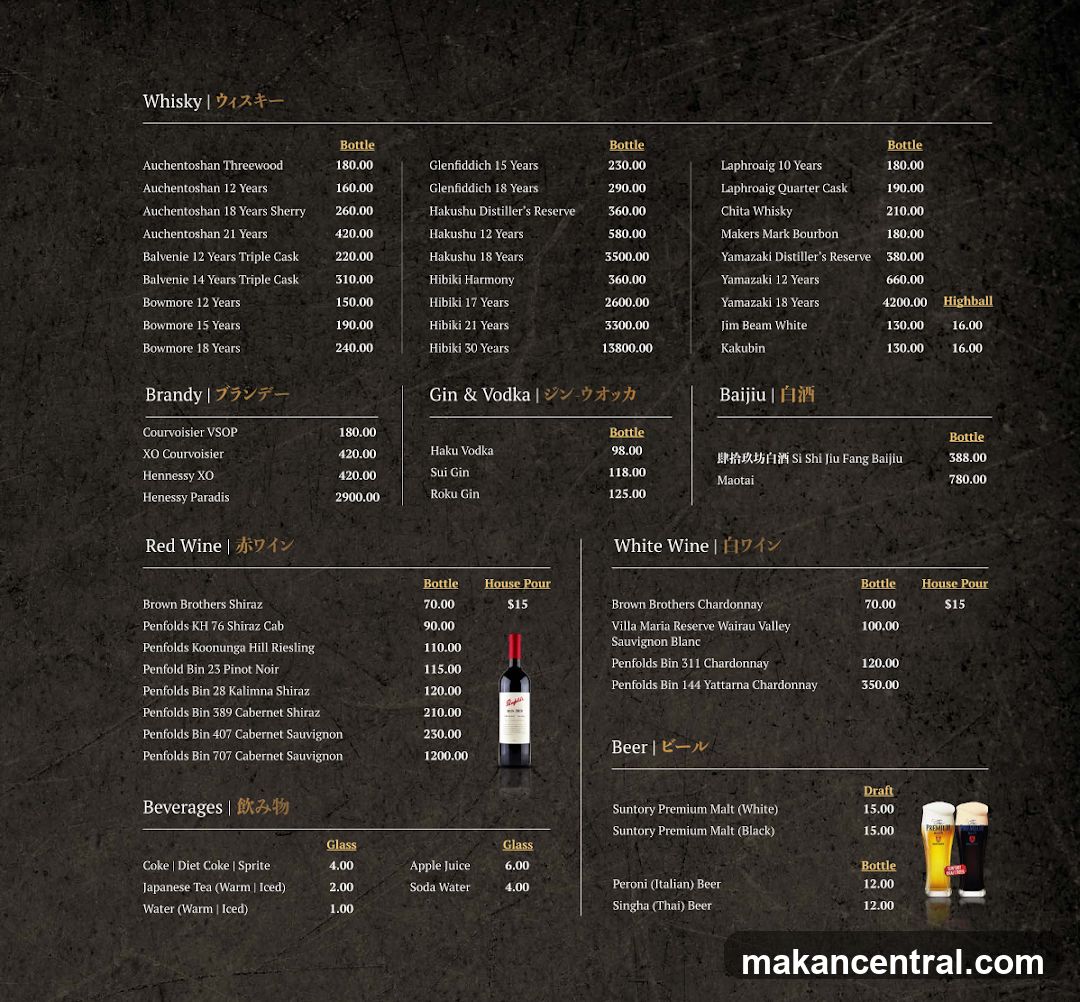 Drinks Menu