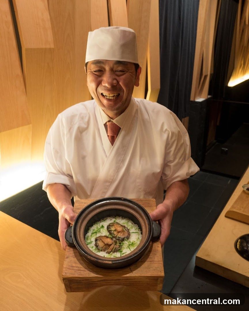 Chef presenting a dish