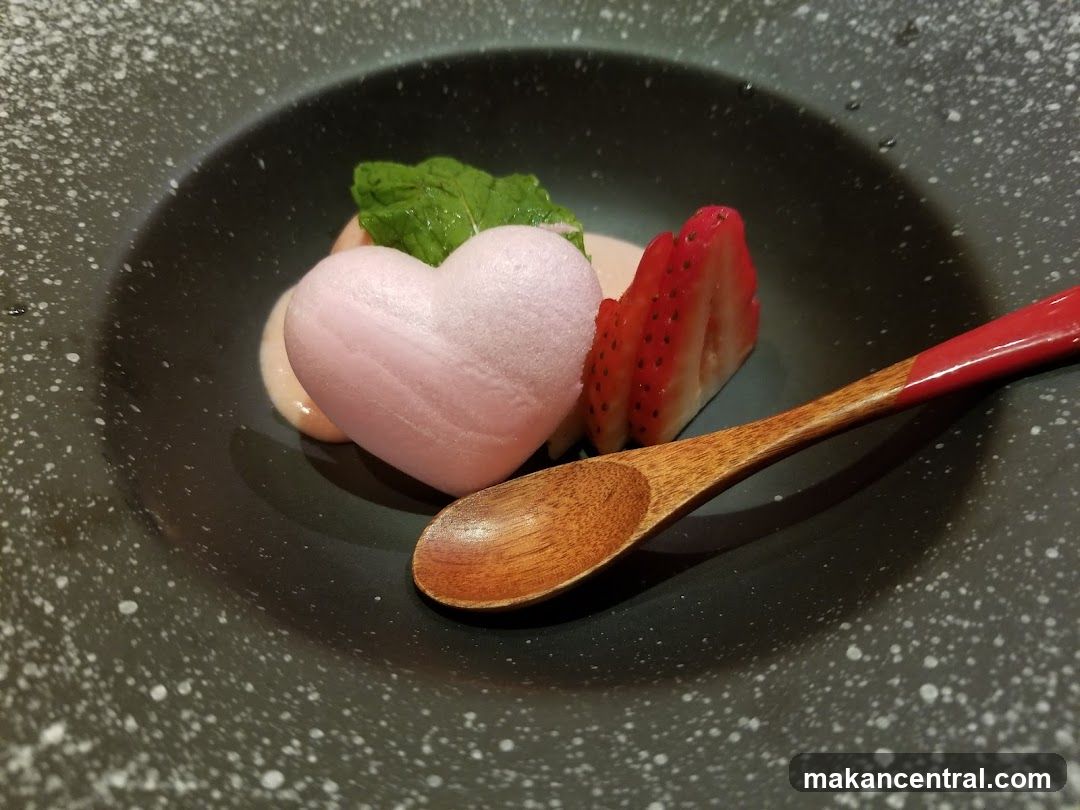 Dessert with Strawberry and Heart-Shaped Mousse