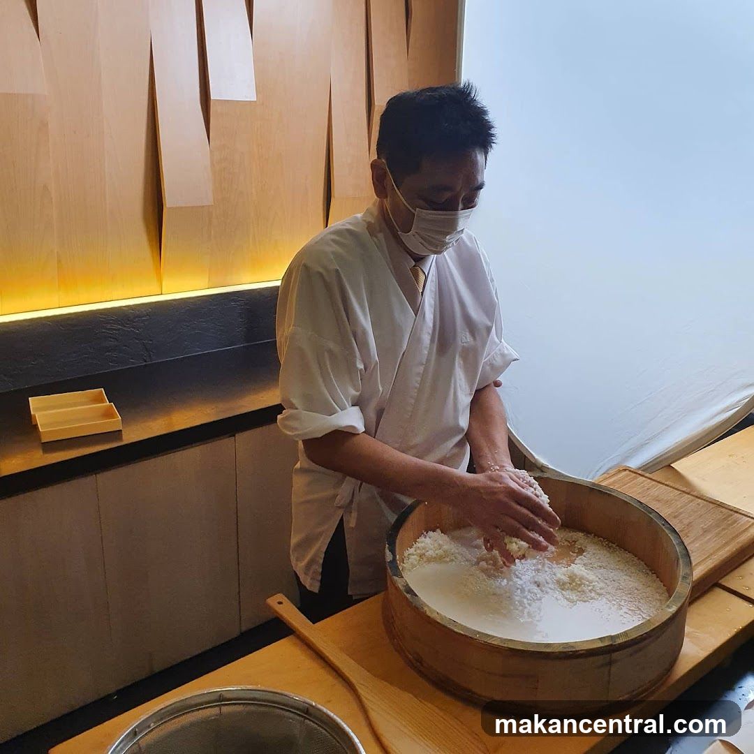 Chef preparing rice