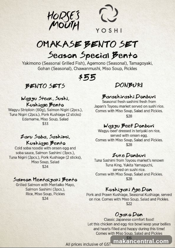 OMAKASE BENTO SET Season Special Bento