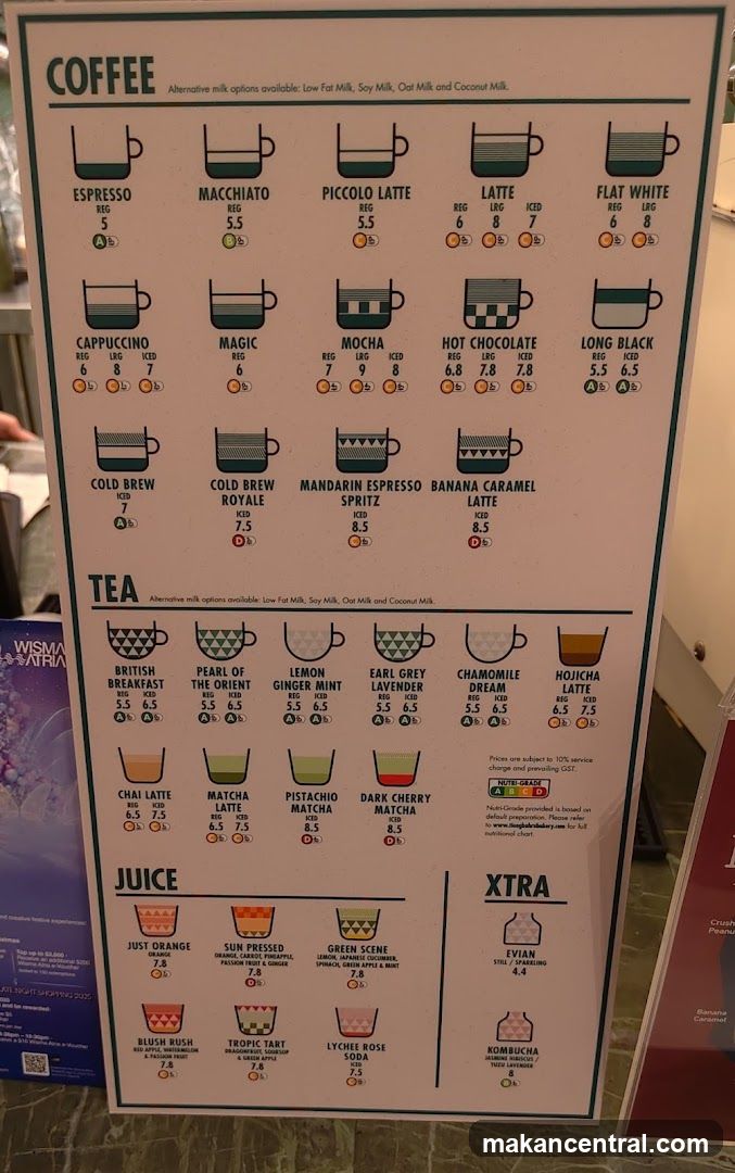 Coffee, Tea, Juice, Xtra Menu