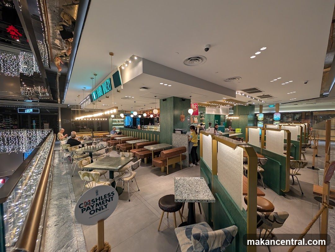 Interior of a modern cafe with seating