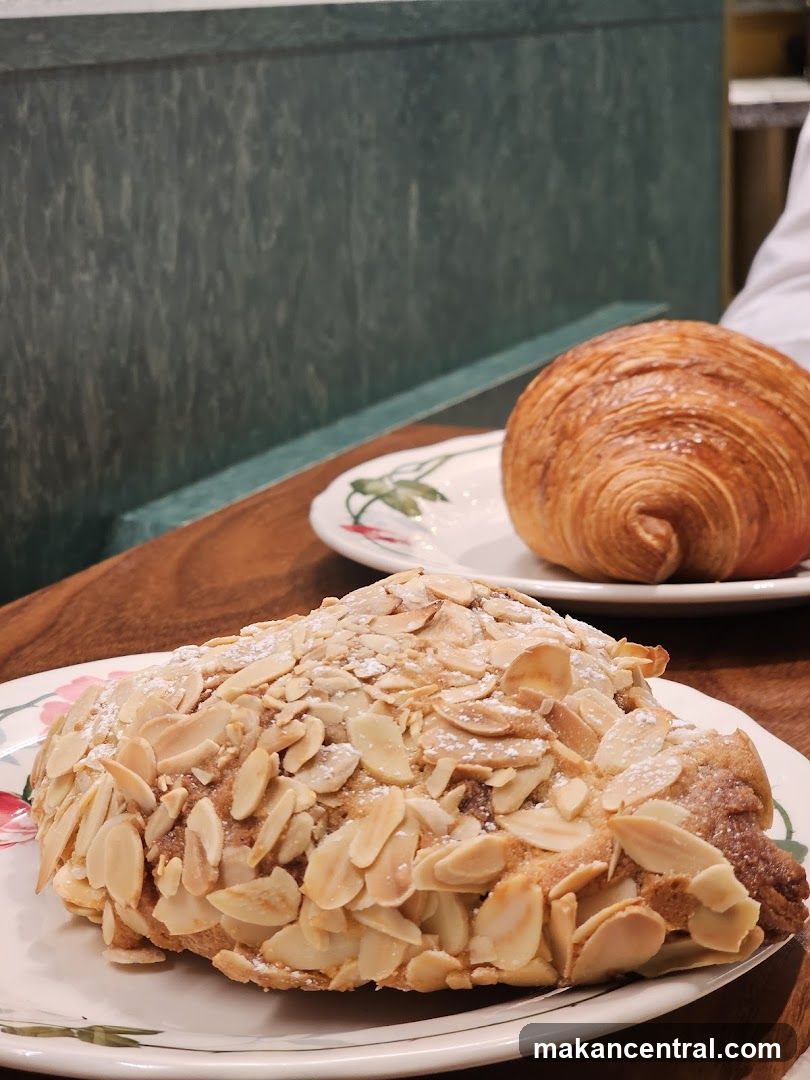 Almond Croissant and Plain Croissant