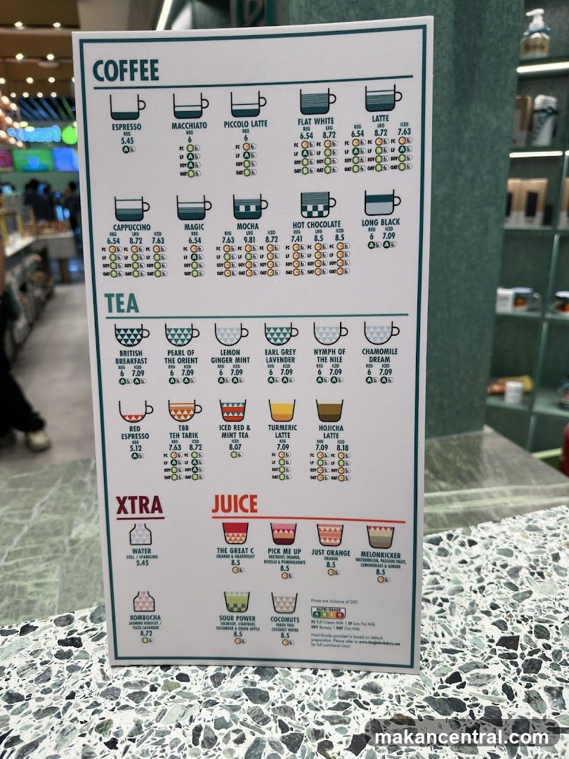 Coffee, Tea, Xtra, Juice Menu