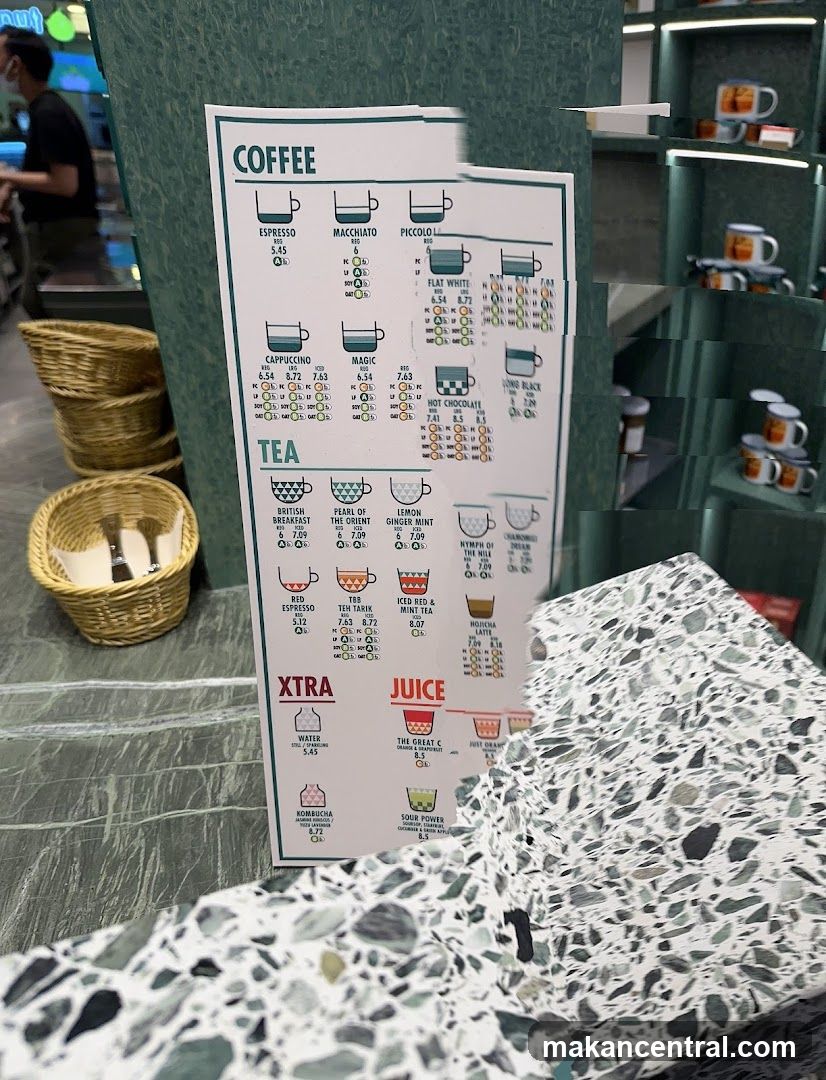 Coffee, Tea, Xtra, and Juice Menu