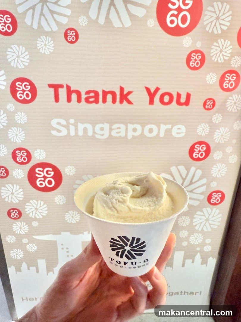 Ice cream cup with Singapore themed background