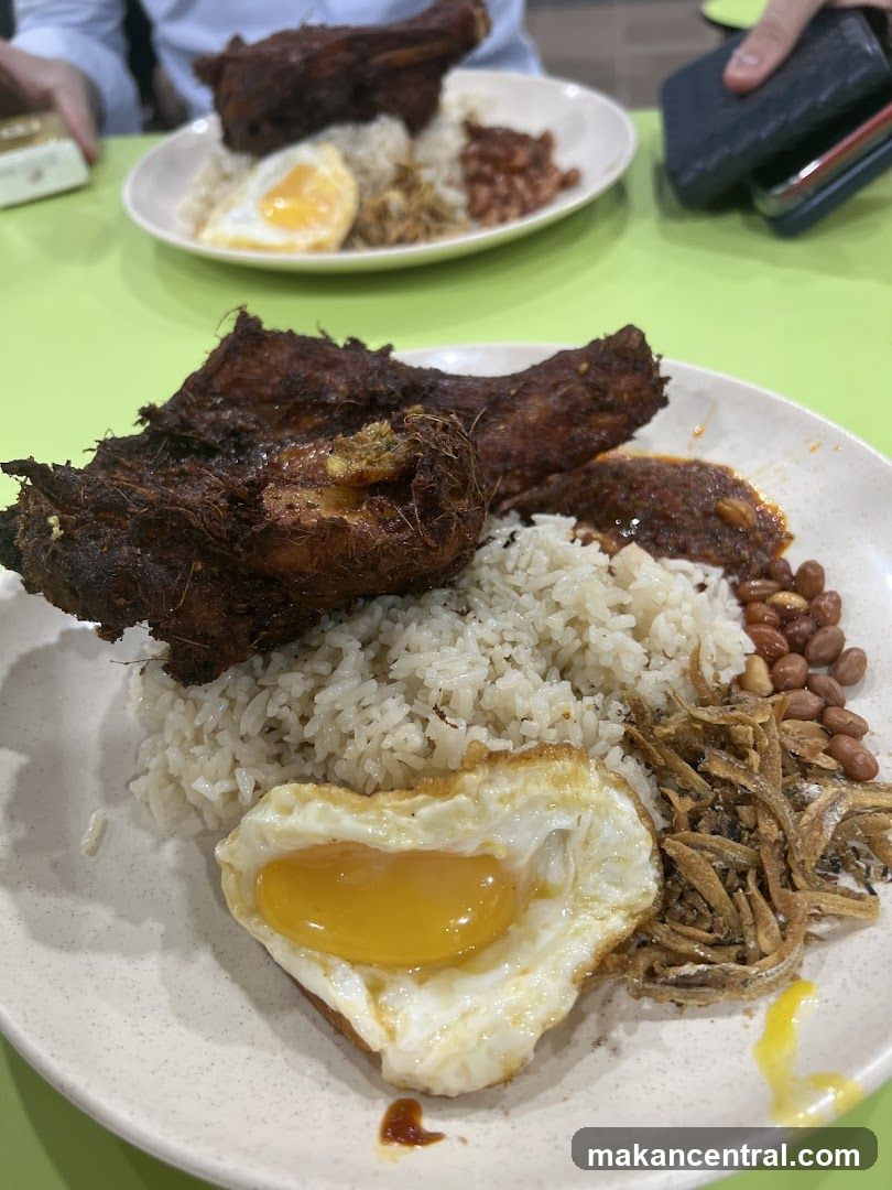 Nasi Lemak with Fried Chicken